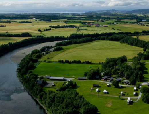 Flyfoto av Stiklestad Camping