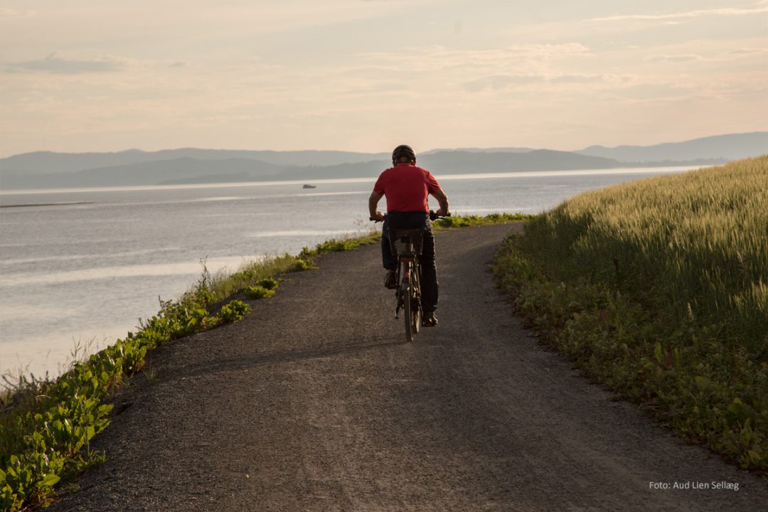 Bilde av sykkel på strandpromenaden i Verdal